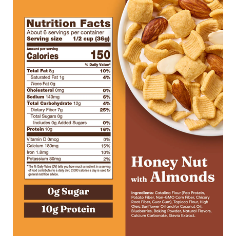 Catalina Crunch - Keto Friendly Cereal - Honey Nut with Almonds - 8 oz.