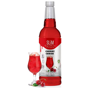 Slim Syrups - Sirop de cerise sans sucre - Bouteille de 750 ml