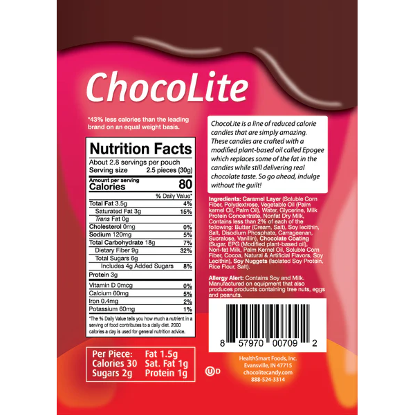 HealthSmart - ChocoLite - Caramel Crispy (11 Pieces Pouch) - 132g