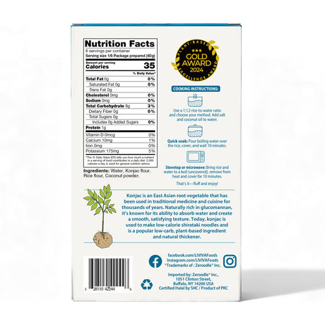 Liviva - Low Carb Dried Shirataki - Instant Coconut Rice - 120g