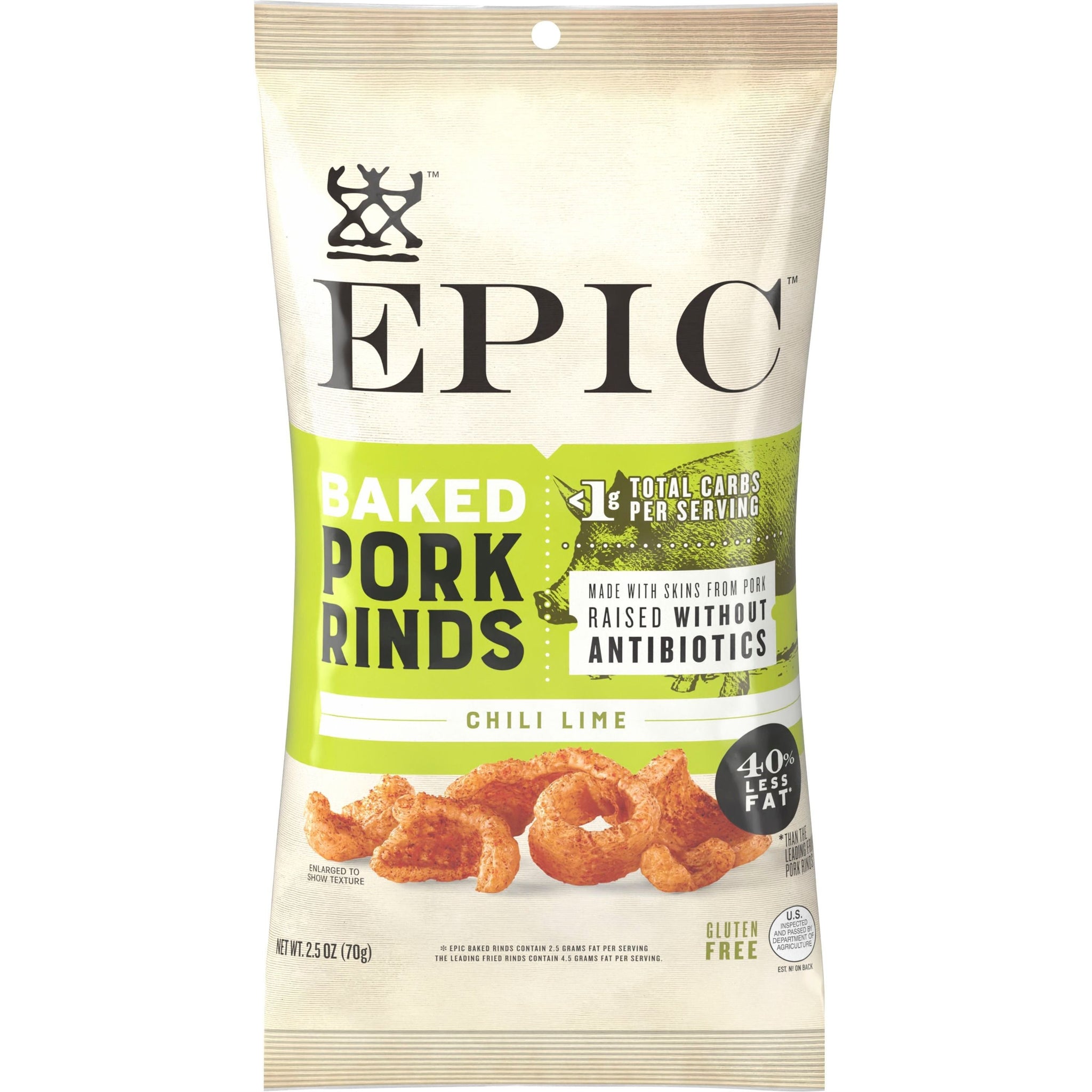 Epic - Oven Baked Pork Rinds - Chili Lime - 70g - Low Carb Canada