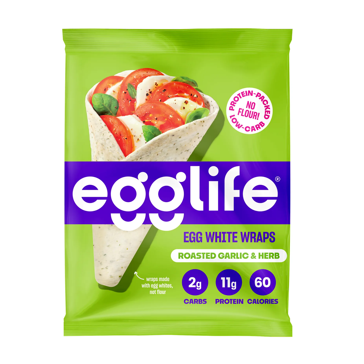 Egglife - Egg White Wraps - Roasted Garlic & Herb - 170g (Ship to Greater Toronto and surrounding address only)