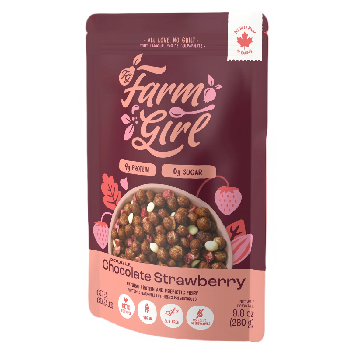 Farm Girl - Keto Cereals - Double Chocolate Strawberry - 280 g
