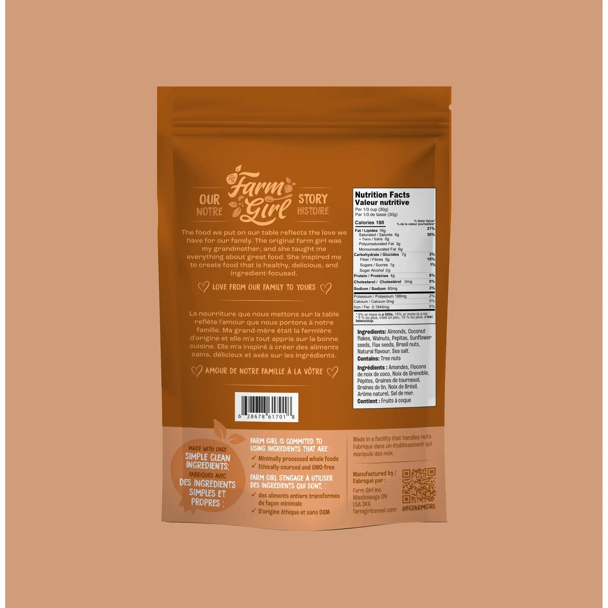 Farm Girl - Céréales à base de noix - Ketomix Cannelle Érable - 300 g