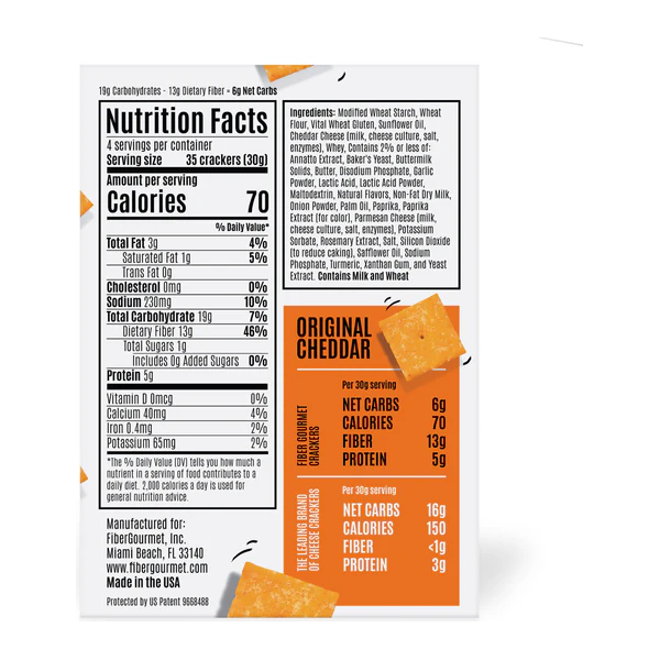 Fiber Gourmet - Thinables - Original Cheddar - 120g