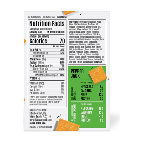 Fiber Gourmet - Thinables - Pepper Jack - 120g