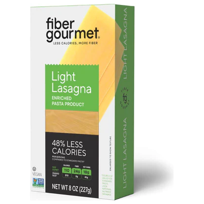 Fiber Gourmet - High Fiber Light Pasta - Lasagna - 8 oz box