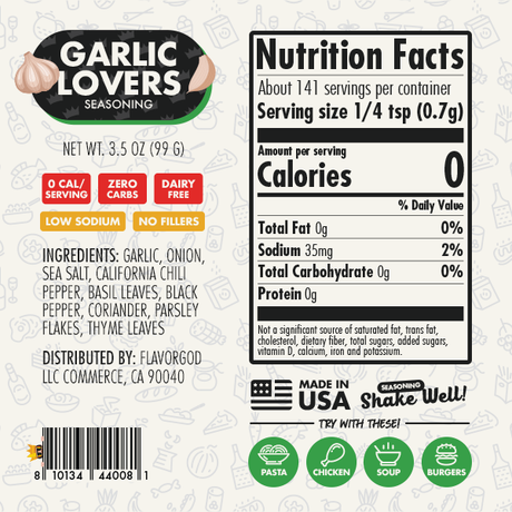 Flavorgod - Zero Carb Seasoning - Garlic Lovers
