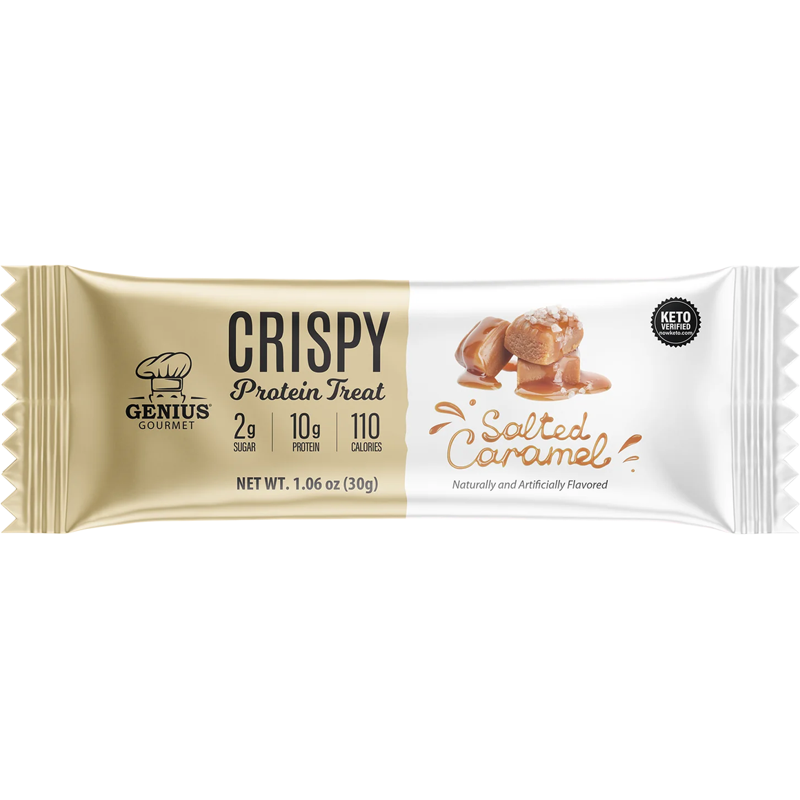 Genius Gourmet - Crispy Protein Treat - Salted Caramel - 1 Bar