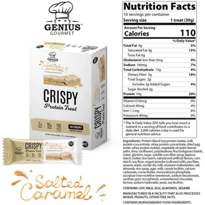 Genius Gourmet - Crispy Protein Treat - Salted Caramel - 1 Bar