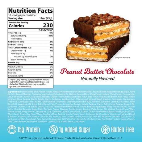 Genius Gourmet - Wafer Protein Bar - Skippy Peanut Butter Chocolate - 1 Bar