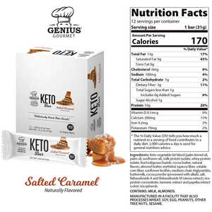 Genius Gourmet - Keto Bar - Caramel Salé - 1 Barre