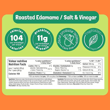 Go Nutrition - GoBeanz Crunchy Roasted Edamame - Salt & Vinegar- 26g