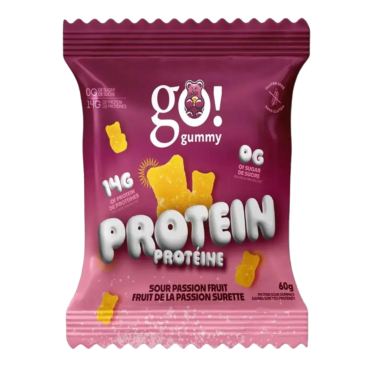 Go Nutrition - Go Gummy Protein -  Sour Passion Fruit - 60g