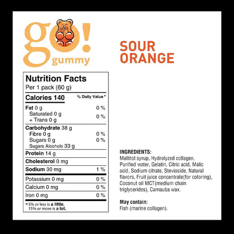 Go Nutrition - Go Gummy Protein -  Sour Orange - 60g