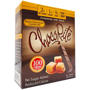 (NOUVEAU) Healthsmart - ChocoRite All Natural avec barre de chocolat Stevia - Caramel au chocolat au lait - 5 oz