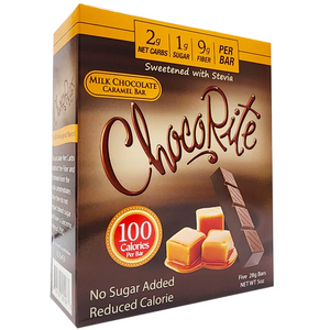(NOUVEAU) Healthsmart - ChocoRite All Natural avec barre de chocolat Stevia - Caramel au chocolat au lait - 5 oz
