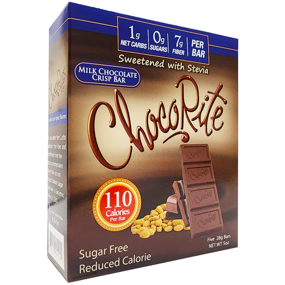 Healthsmart - ChocoRite All Natural avec barre de chocolat Stevia - Milk Crisp - 5 oz 