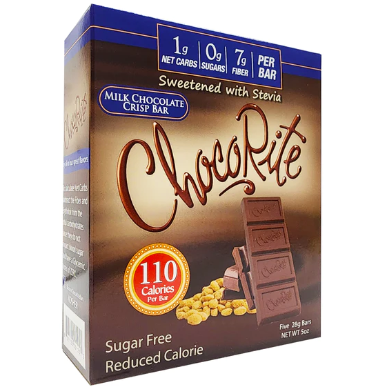 Healthsmart - ChocoRite All Natural avec barre de chocolat Stevia - Milk Crisp - 5 oz 