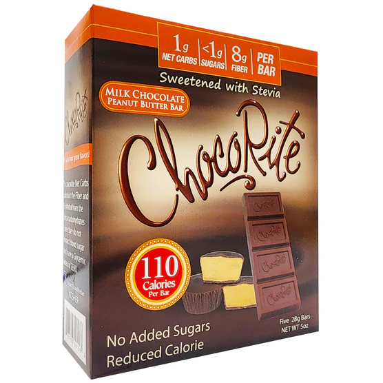 Healthsmart - ChocoRite All Natural avec barre de chocolat Stevia - Beurre de cacahuète - 5 oz