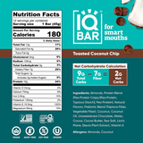 IQBAR - Vegan and Keto Protein Bars - Toasted Coconut Chip - 45g