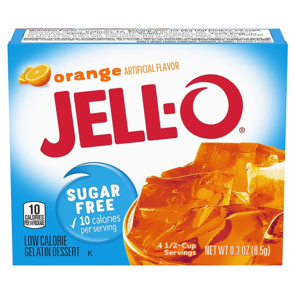 Jell-O Sugar Free Jelly Gelatin Powder - Orange - 0.3 oz