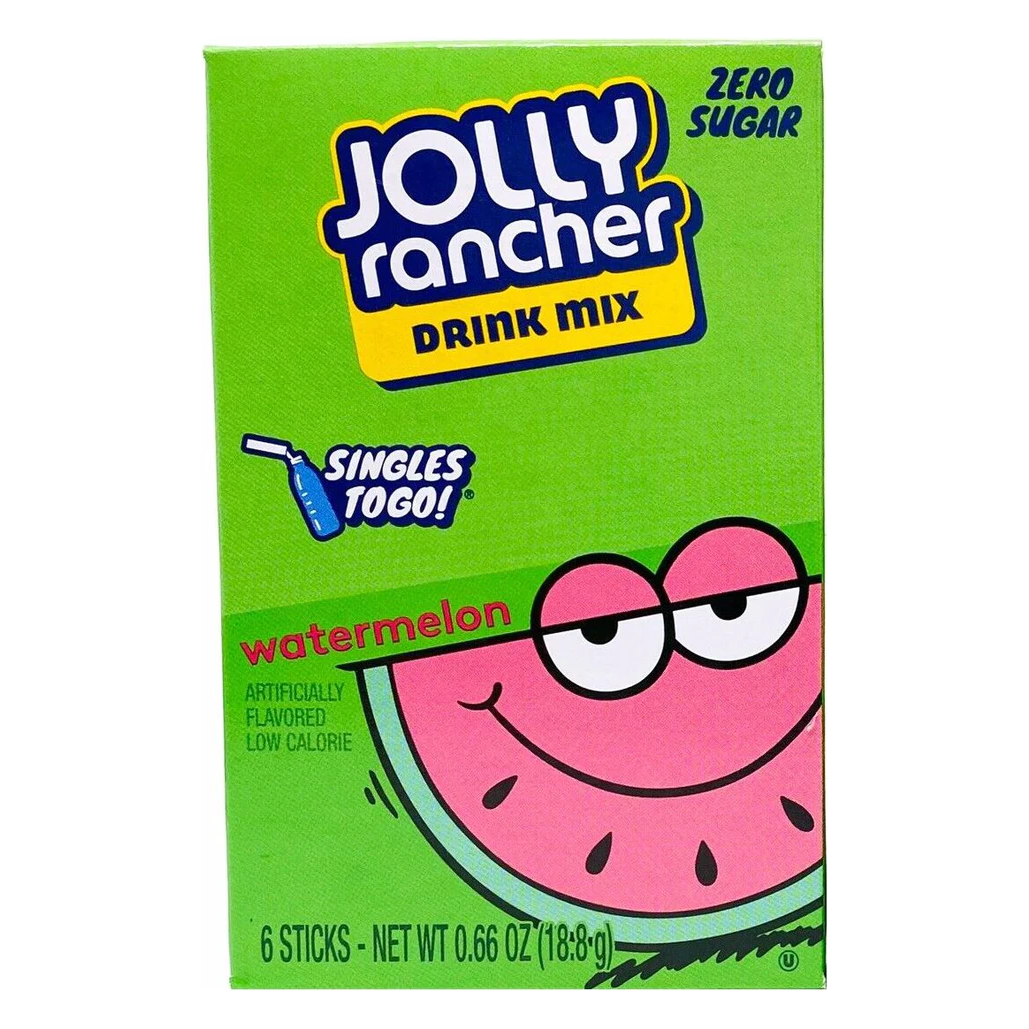 Jolly Rancher Zero Sugar Singles-to-Go - Watermelon - 6 sticks