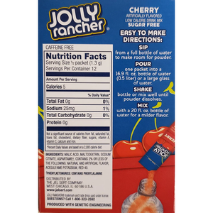 Jolly Rancher Zero Sugar Singles-to-Go - Cherry - 6 sticks