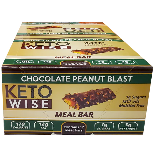 Keto Wise - Barres de remplacement de repas Keto - Explosion de cacahuètes au chocolat - 1 barre