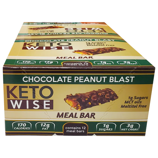 Keto Wise - Barres de remplacement de repas Keto - Explosion de cacahuètes au chocolat - 1 barre