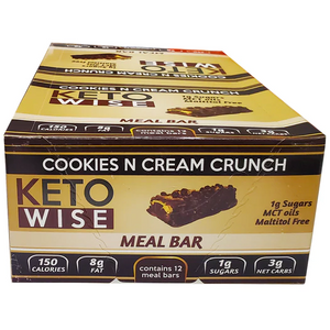 Keto Wise - Keto Meal Bars - Cookies N Cream Crunch - 1 Bar