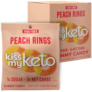 Kiss My Keto - Gummy Candy - Peach Rings - 0.88 oz