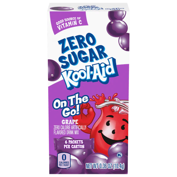 Kool Aid - Zero Sugar On-the-Go Drink Mix - Grape - 6 packets