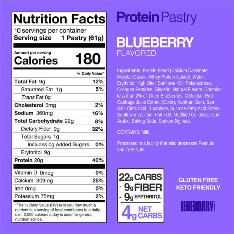 Legendary Foods - Protein Pastry - Blueberry - 61g