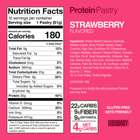 Legendary Foods - Protein Pastry - Strawberry - 61g