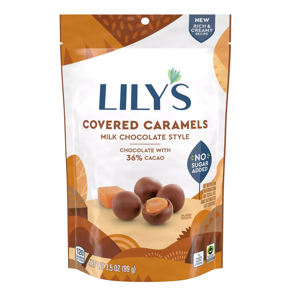 Lily's - Caramels enrobés de chocolat au lait 40 % - 99 g