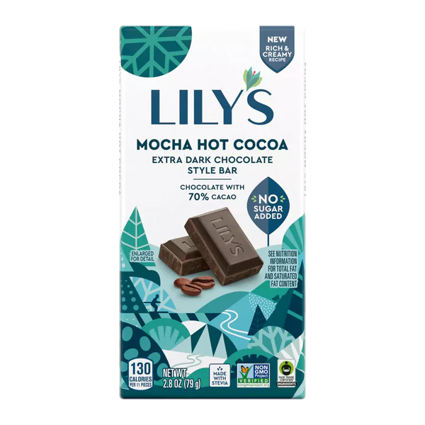 Lily's - Dark Chocolate Bar - Mocha Hot Cocoa Extra Dark 70% - 79 g