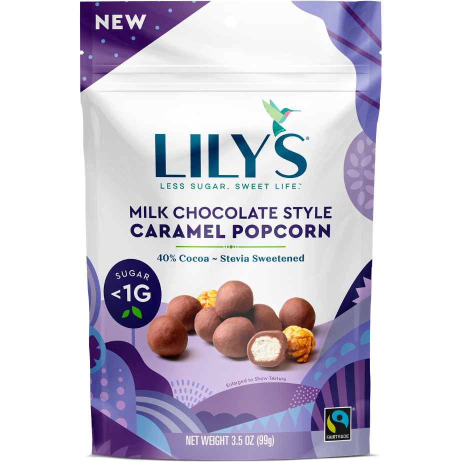 *(Best Before 17 Dec, 23) Lily's - Caramel Popcorn - Milk Chocolate Style - 99 g