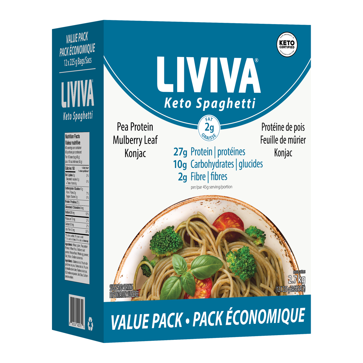 Liviva - Low Carb Keto Pasta - Value Pack of 12