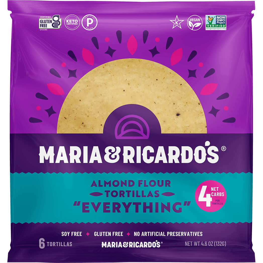 Maria and Ricardo's - Almond Flour Keto Tortillas - Everything Seasoning - 132g