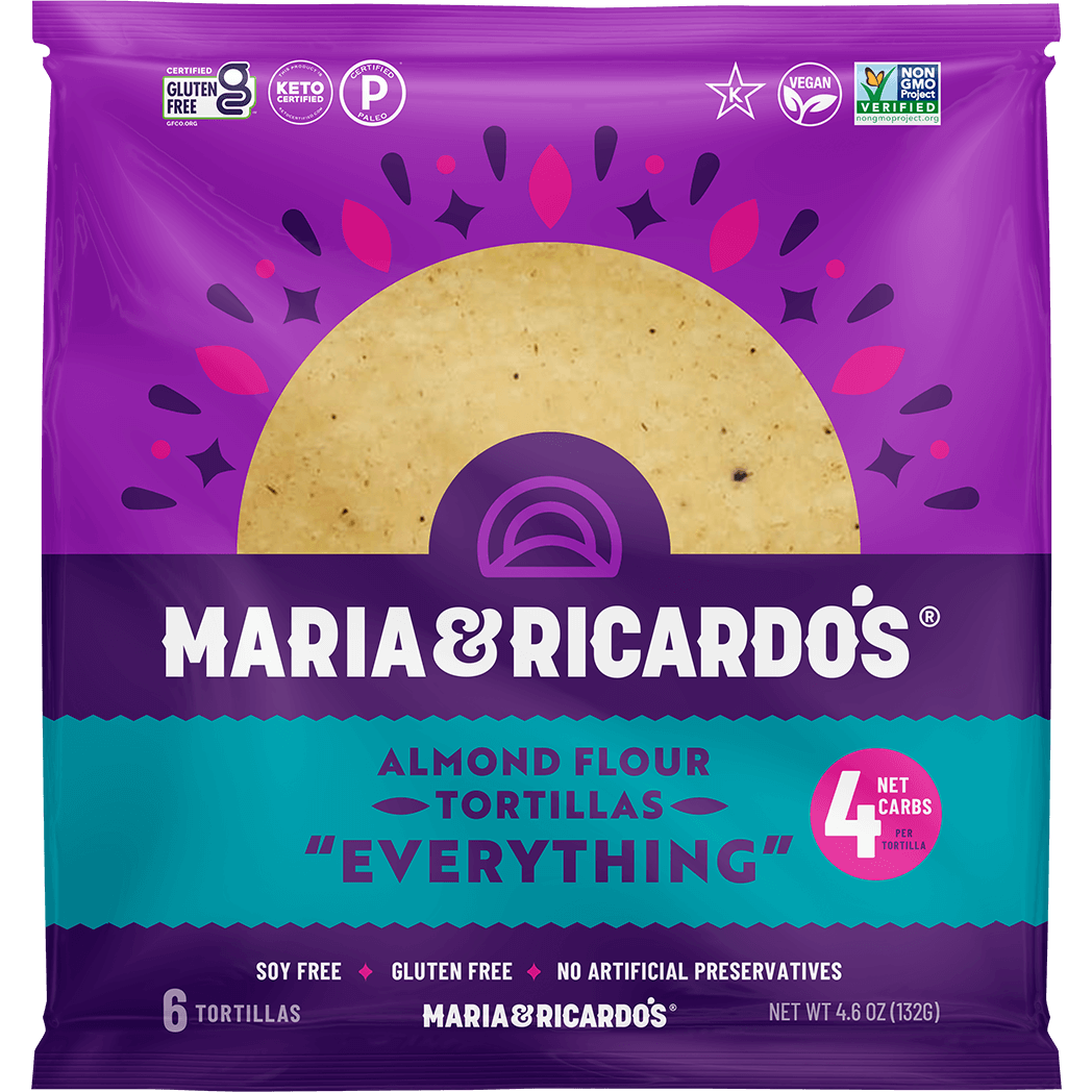 Maria and Ricardo's - Almond Flour Keto Tortillas - Everything Seasoning - 132g