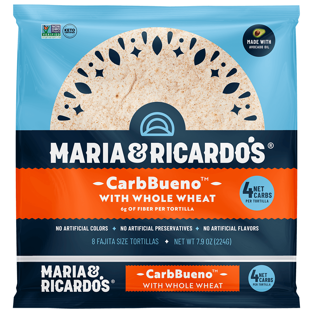Maria and Ricardo's - CarbBueno Whole Wheat Tortillas Made with Avocado Oil - 8 Tortillas