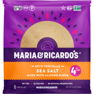 Maria and Ricardo's - Tortillas Keto à la farine d'amande - Avec sel marin - 132g