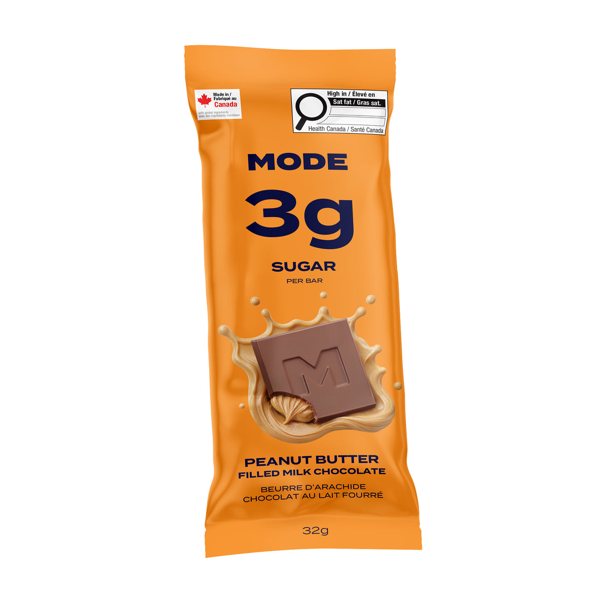 Mode - Low Sugar Peanut Butter Filled Milk Chocolate Bar - 32g