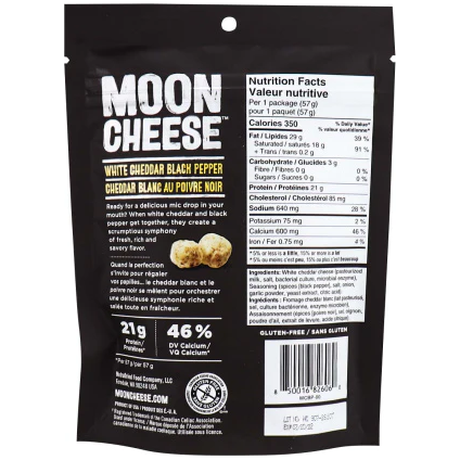 Moon Cheese - White Cheddar Black Pepper - 57 g