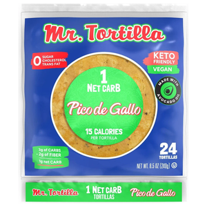 Mr. Tortilla - 1 Net Carb Tortilla - Pico de Gallo - 24 Count