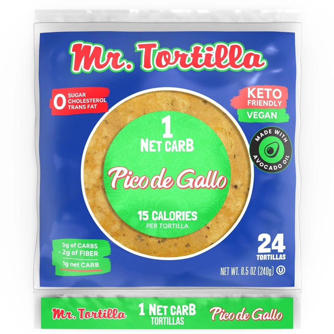 Mr. Tortilla - 1 Net Carb Tortilla - Pico de Gallo - 24 Count
