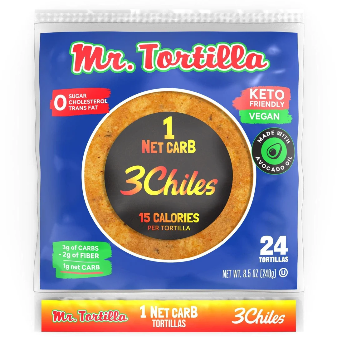Mr. Tortilla - 1 Net Carb Tortilla - 3 Chiles - 24 Count