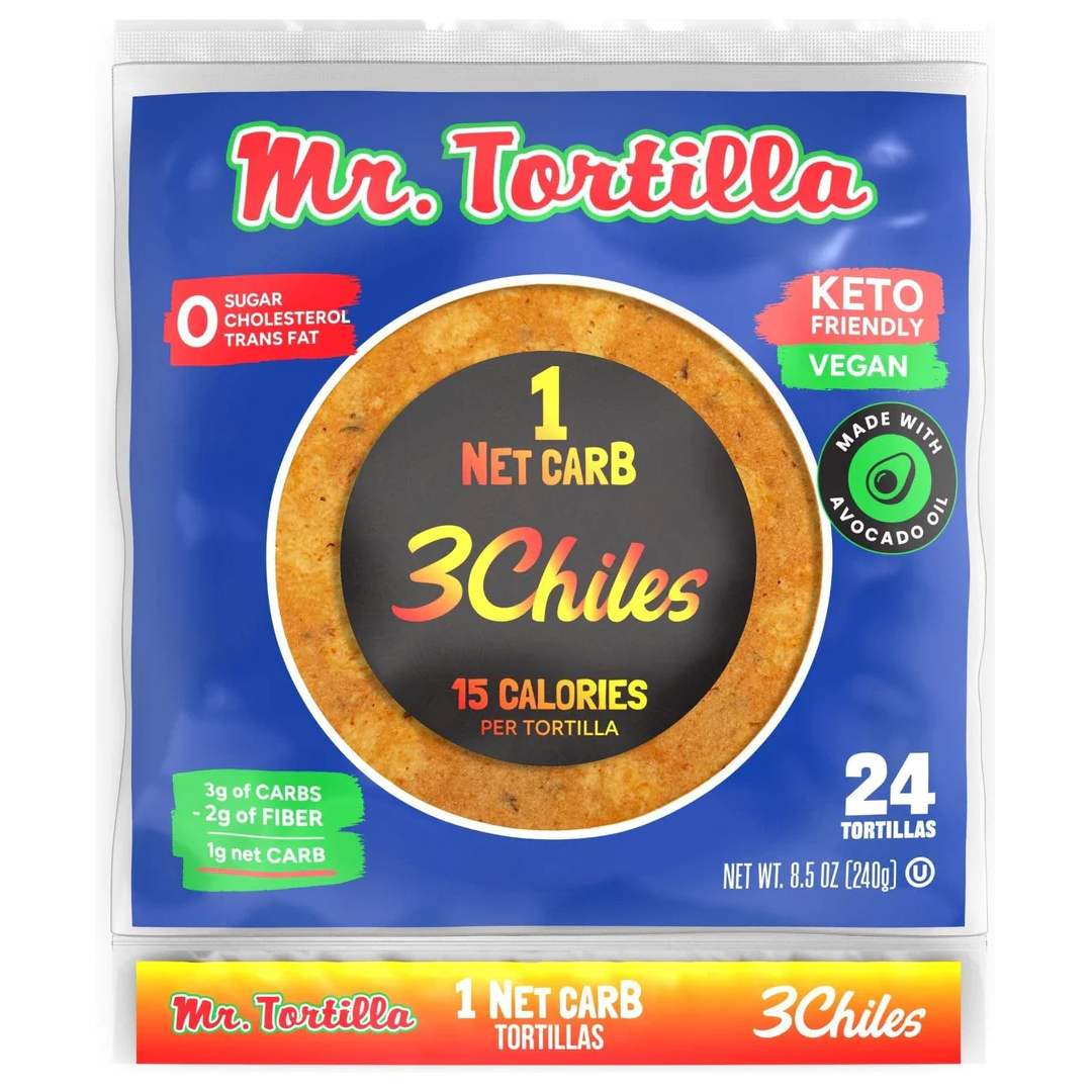 Mr. Tortilla - 1 Net Carb Tortilla - 3 Chiles - 24 Count