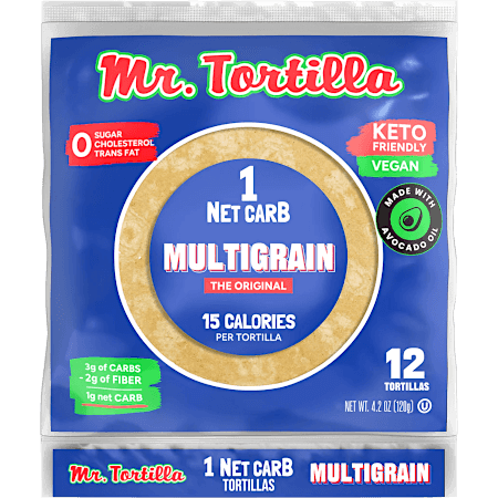Mr. Tortilla - 1 Net Carb Tortilla - Multigrain - 12 Count